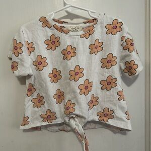 Jessica Simpson White and Orange Floral Girls Outfit